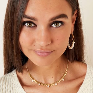 Necklace with pearls and circles h5 Picture3